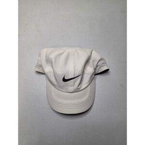Nike Dri-FIT ADV Club Cap White Perforated Adjustable Hat S/M FB5682-100